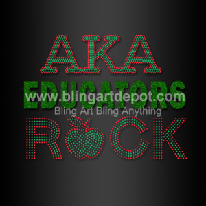 Sorority Educator Rock Rhinestone Transfers Iron On Glitter